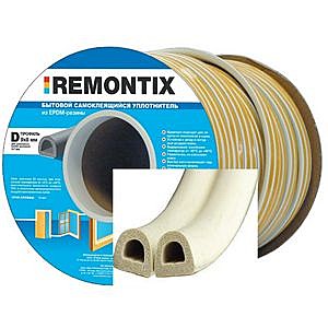 УПЛОТНИТЕЛЬ REMONTIX ПРОФИЛЬ D (БЕЛЫЙ) 9Х8