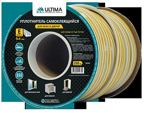 УПЛОТНИТЕЛЬ REMONTIX ПРОФИЛЬ Е (БЕЛЫЙ) 9Х4