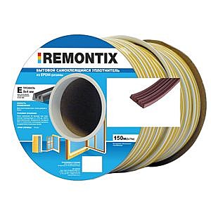 УПЛОТНИТЕЛЬ REMONTIX ПРОФИЛЬ Е (КОРИЧНЕВЫЙ) 9Х4 