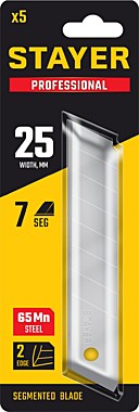 Лезвия STAYER PROFESSIONAL 25 мм сегментированные, 5 шт