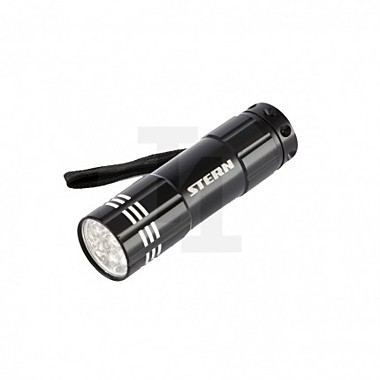 Фонарик бытовой алюминиевый с гравировкой, черный, 9 Led, 3 х ААА Stern