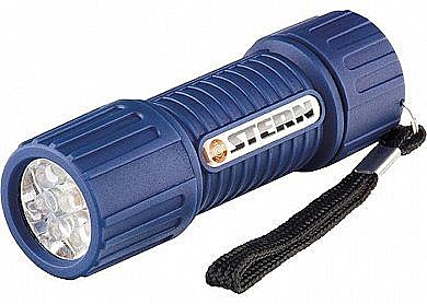 Фонарик светодиодный, синий корпус с мягким покрытие, 9 Led, 3 х ААА Stern