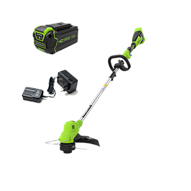 Триммер аккумуляторный Greenworks GD40LT, 40V, 38 см, с 1хАКБ 4 Ач и ЗУ (2112207UB)