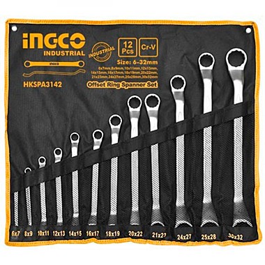 Набор накидных гаечных ключей 12 шт (6-32мм) INGCO HKSPA3142 INDUSTRIAL