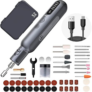 Гравер акк. Greenworks GPT-8VRT, 8V,USB-C, цанги 2,4 / 3,2 мм,LED, оснастка 52 шт, кейс (3200707)