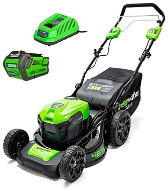 Газонокосилка аккумуляторная Greenworks GD40LM46SP, 40V, бесщеточная, c АКБ 4 Ач и ЗУ (2506807UB)
