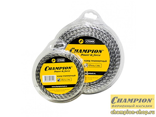 Корд трим.CHAMPION Tri-twist 2.7мм*60м(витой треугольник)+нож