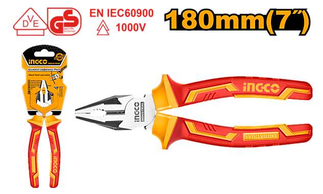 Плоскогубцы диэлектрические 180 мм INGCO HICP28188 INDUSTRIAL
