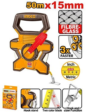 Рулетка геодезическая  50*15 мм фибергласовая INGCO HFMT1850 INDUSTRIAL