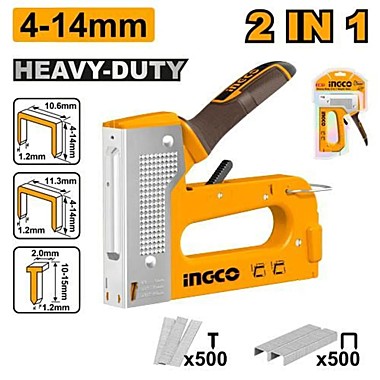 Степлер мебельный тип 53 2 в 1 INGCO HSG1408 INDUSTRIAL
