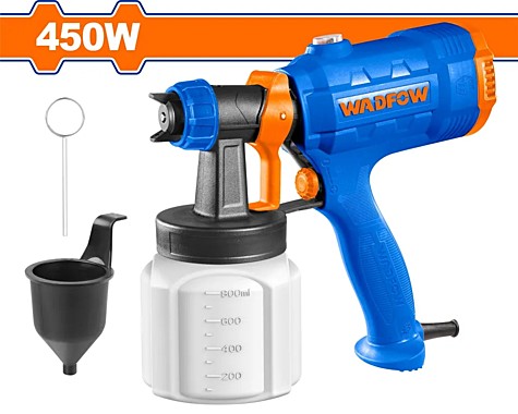 Краскопульт электрический WADFOW 450Вт, емкость 0,8л, макс вяз. 100 DIN WEG1A01
