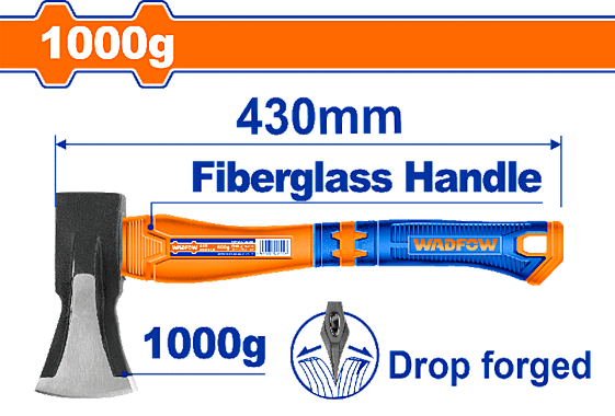 Топор-колун 1000 гр фиберглассовая ручка WADFOW WHM6321