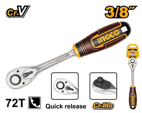 Вороток (трещотка) 3/8  INGCO HRTH0838  INDUSTRIAL