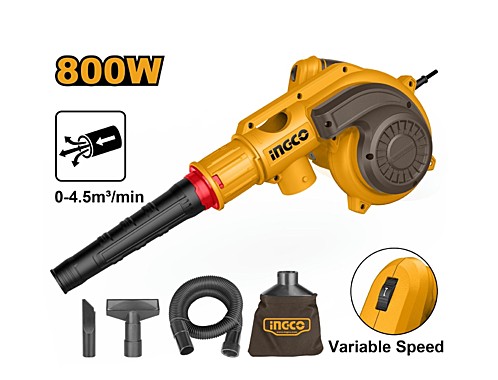 Воздуходувка сетевая 800 Вт, 15000 об/мин, INGCO AB8038 INDUSTRIAL