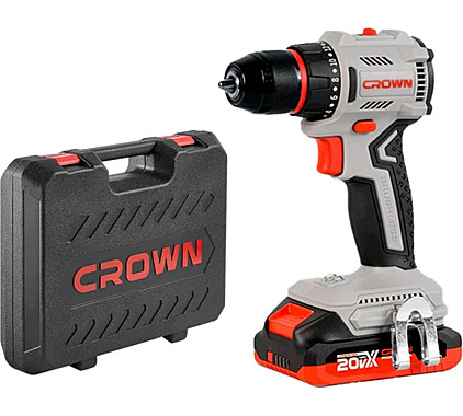 Аккумуляторная дрель-шуруповерт BL CROWN CT21131HMX-2 BMC 20В, 2*2.0Ач, 30/50Нм, кейс