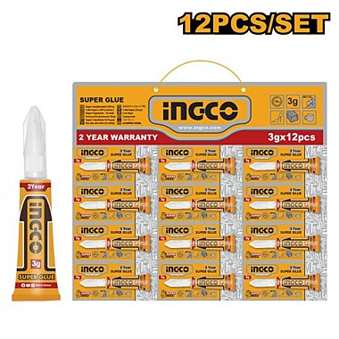 Супер клей 3 г 12 шт INGCO HSGU3122