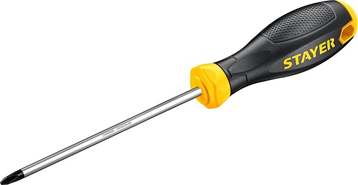 Отвертка STAYER MASTER, двухкомпонентная рукоятка, магнитный наконечник, PH1x150мм