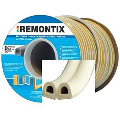 УПЛОТНИТЕЛЬ REMONTIX D-ПРОФИЛЬ БЕЛЫЙ 14*12ММ. 