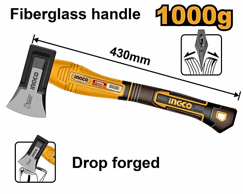 Топор-колун 1000 гр фиберглассовая ручка INGCO HAX0811000F