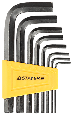 Набор STAYER Ключи STANDARD имбусовые, 2 - 10мм, 8 шт
