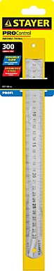 Линейка STAYER PROFI нержавеющая, двухсторонняя гравированная шкала, 0,3м