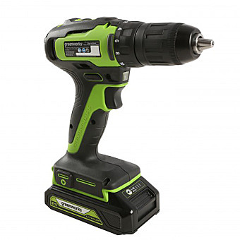 Дрель-шуруповерт ударная акк. Greenworks GD24DD60, 24V, б/щет,30/60Нм, c 2Ач и ЗУ, кейс (3704107UA)