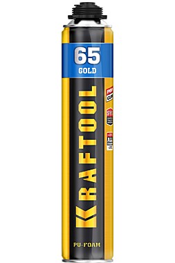 GOLD 65 пена монтажная мелкопористая с увелич. выходом, пистолетная, всесезонная, 850мл, SVS, KRAFTO